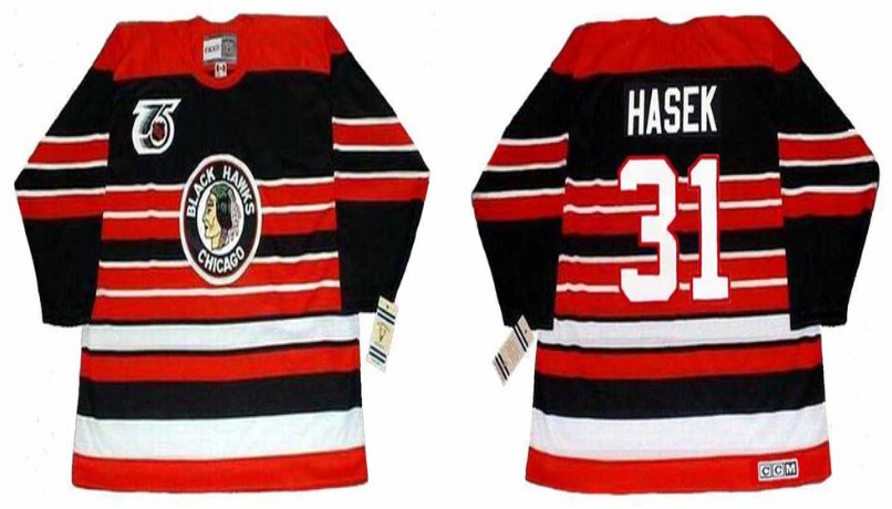 2019 Men Chicago Blackhawks #31 Hasek red CCM NHL jerseys->chicago blackhawks->NHL Jersey